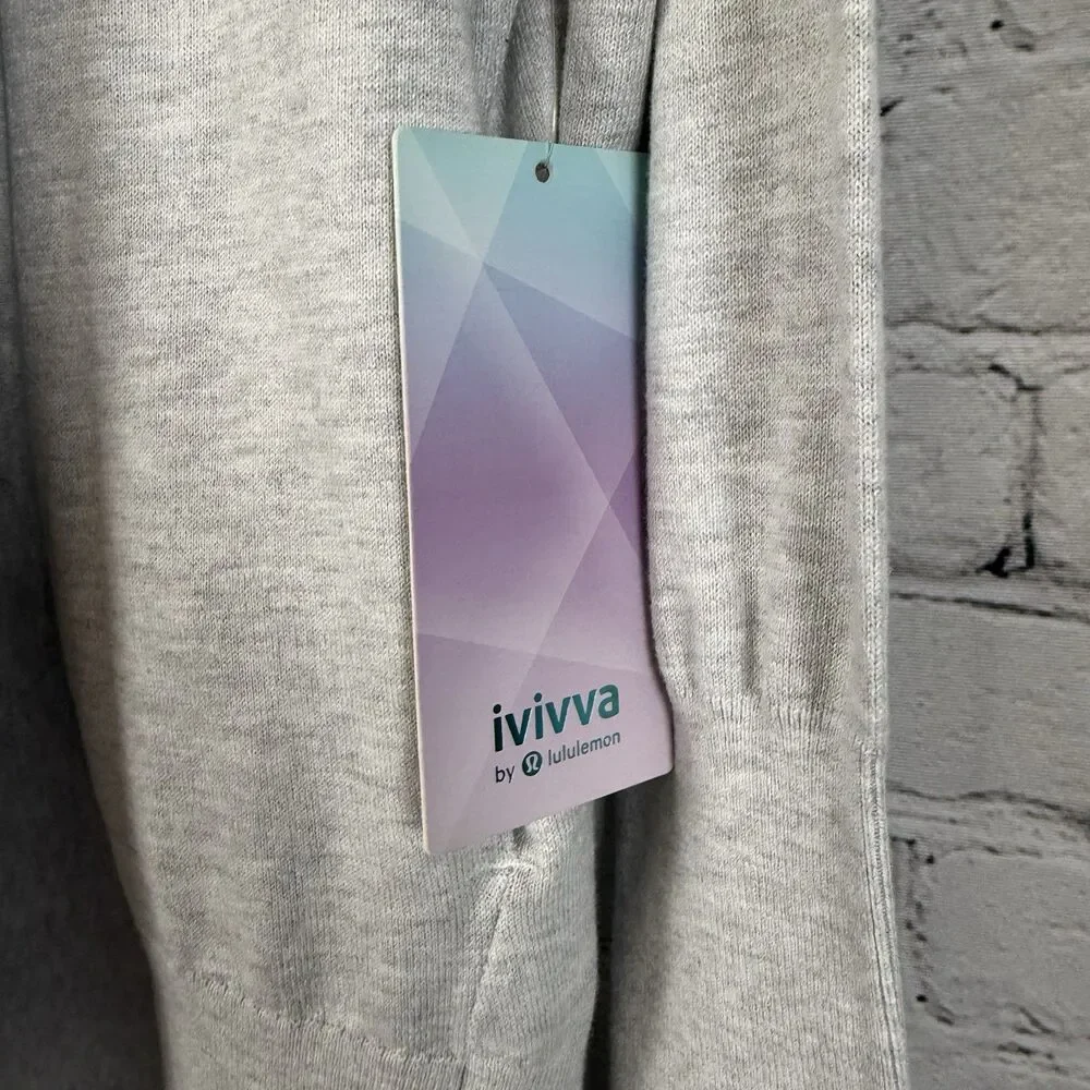 Ivivva Lululemon Moment To Pause Wrap Knit Cardigan Sweater Gray Girls 14 NWT